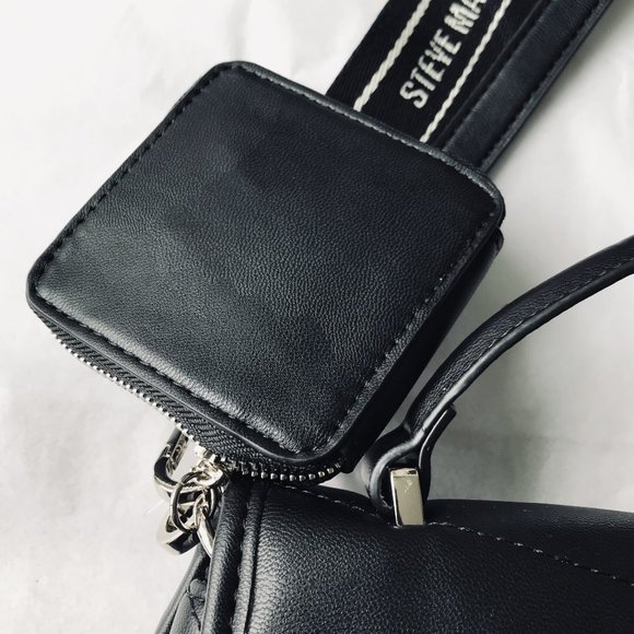 STEVE MADDEN Black BZOLA Crossbody / Top Handle Bag  Airpods Pouch - Picture 6 of 11